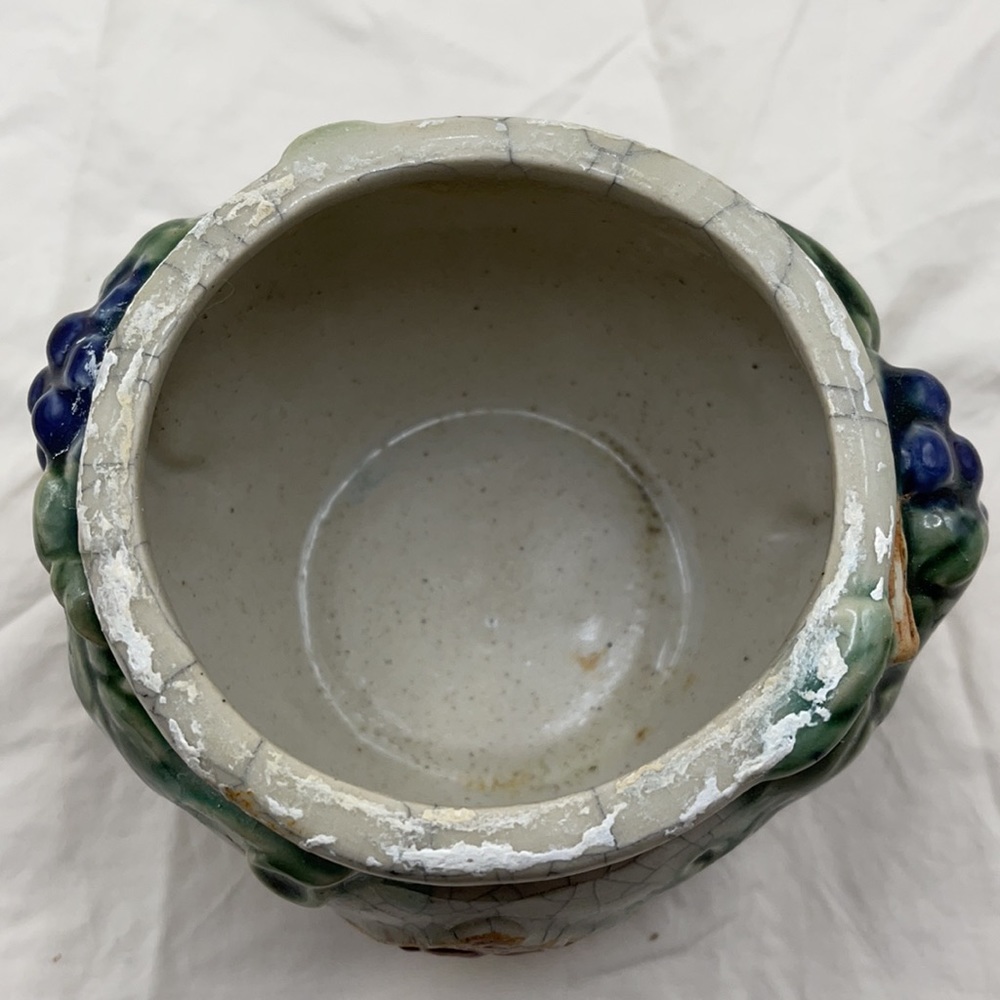 FF Fisherman’sFortune Grape Crackle Ceramic Bowl - Picture 5 of 12